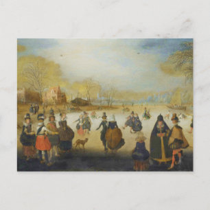Winter Landscape with Skaters Postcard