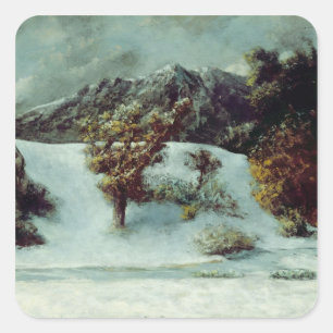 Winter Landscape With The Dents Du Midi, 1876 Square Sticker