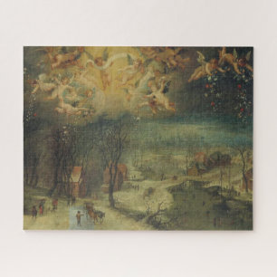 Winter Landscape With Villagers Gathering Wood Jigsaw Puzzle