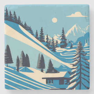 Winter landscapes stone coaster