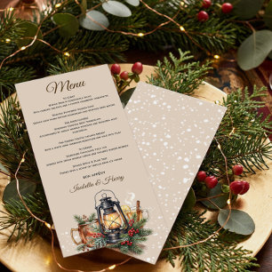 Winter Lantern Cosy Drinks Rehearsal Dinner Menu