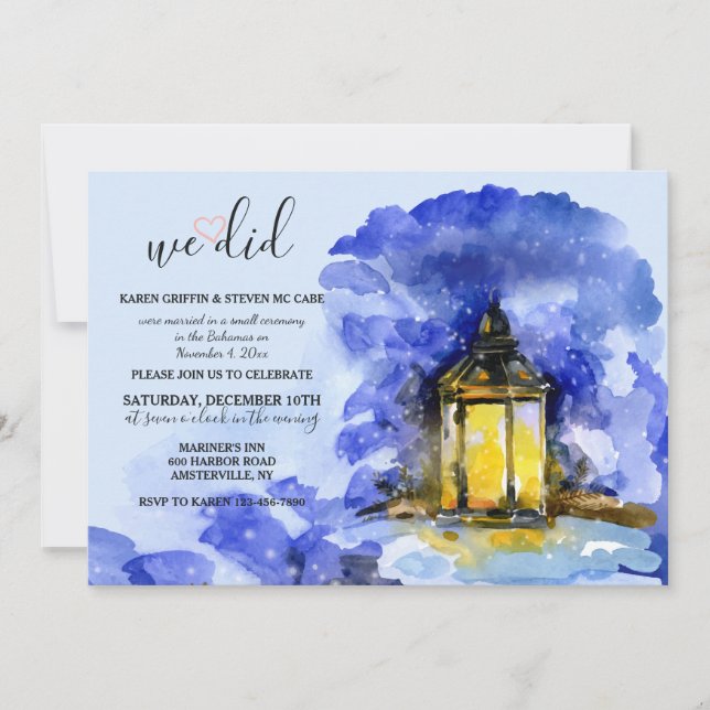 Winter Lantern Invitation (Front)