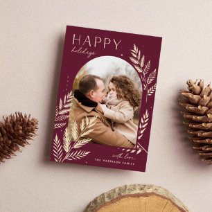 Winter Laurel   Happy Holidays Photo Card
