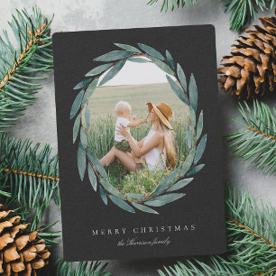 Winter Laurel   Holiday Photo Card