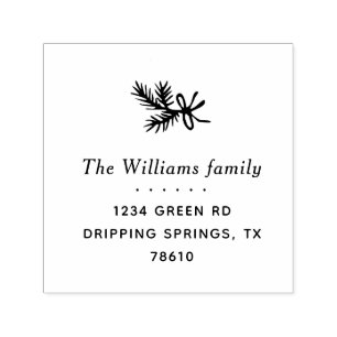 winter laurel return address Rubber Stamp