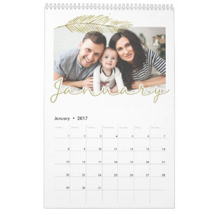 Winter leaf Single Page Calendar, Medium Calendar