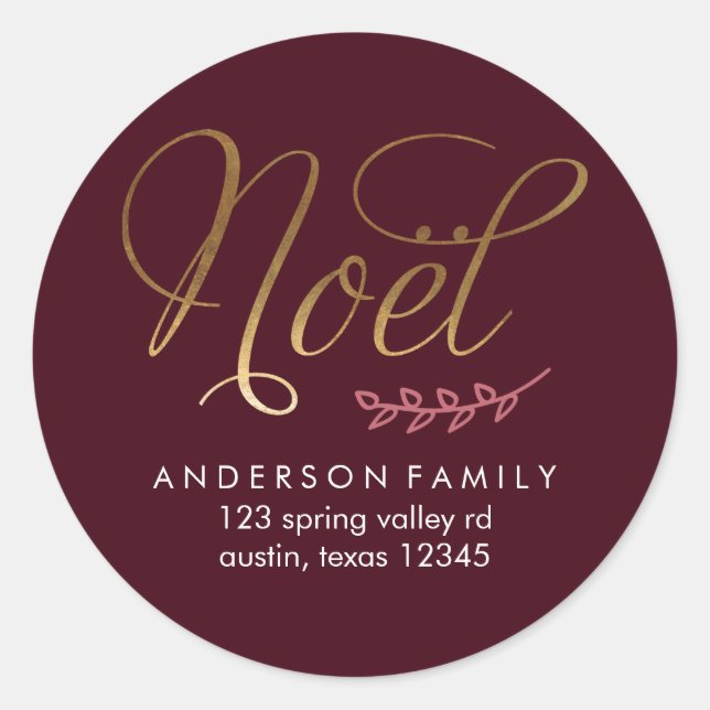 Winter Leaves Classic Round Sticker (Front)