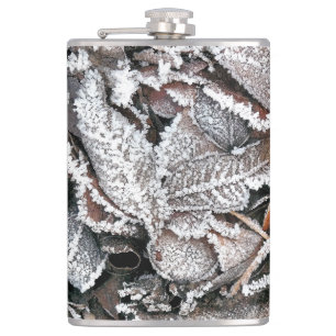 WINTER LEAVES HIP FLASK