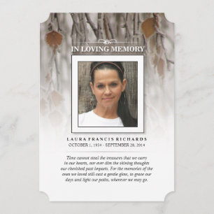 Winter Leaves - Memorial & Perhaps Poem Thank You Invitation