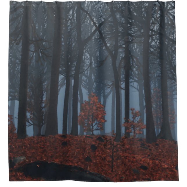 Winter Leaves Shower Curtain (Front)