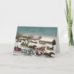 Winter Leaving Brighton Hotel Holiday Card