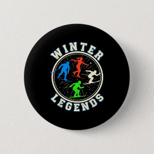 Winter legends hockey ski snowboard skating 6 cm round badge