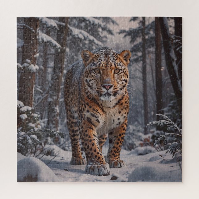 Winter Leopard Puzzle (Vertical)