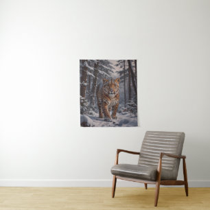 Winter Leopard Tapestry