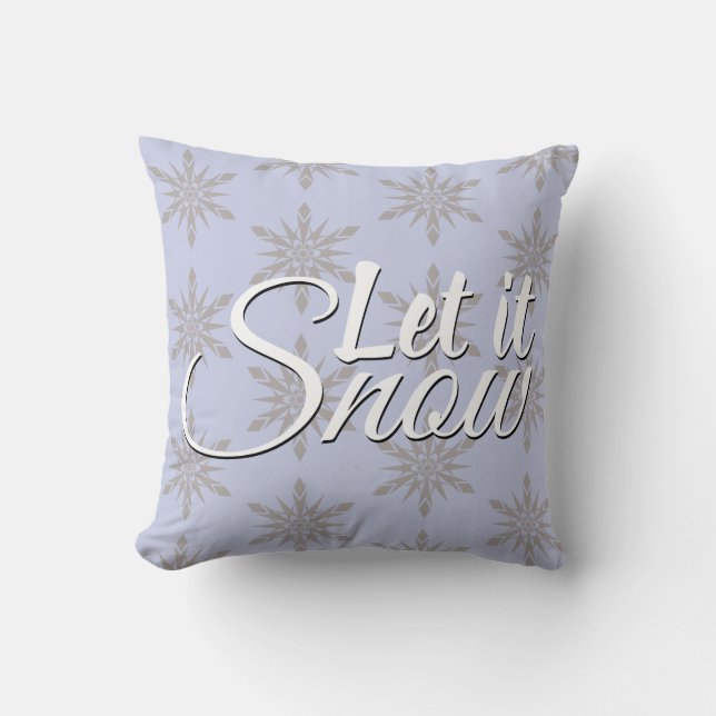 Winter Let It Snow Snowflake Cushion (Front)