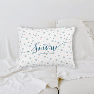 Winter Let it snow white custom Decorative Cushion