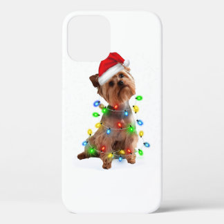 Winter Light Yorkie Xmas Colour Light iPhone 12 Case