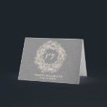 WINTER LINEN | JOY | STYLISH HOLIDAY CARD<br><div class="desc">WINTER FOLIAGE WREATH | STYLISH HOLIDAY CARD</div>