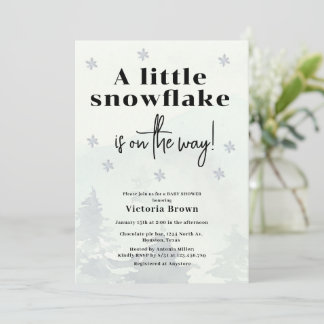 Winter Little Snowflake Baby Shower Invitation