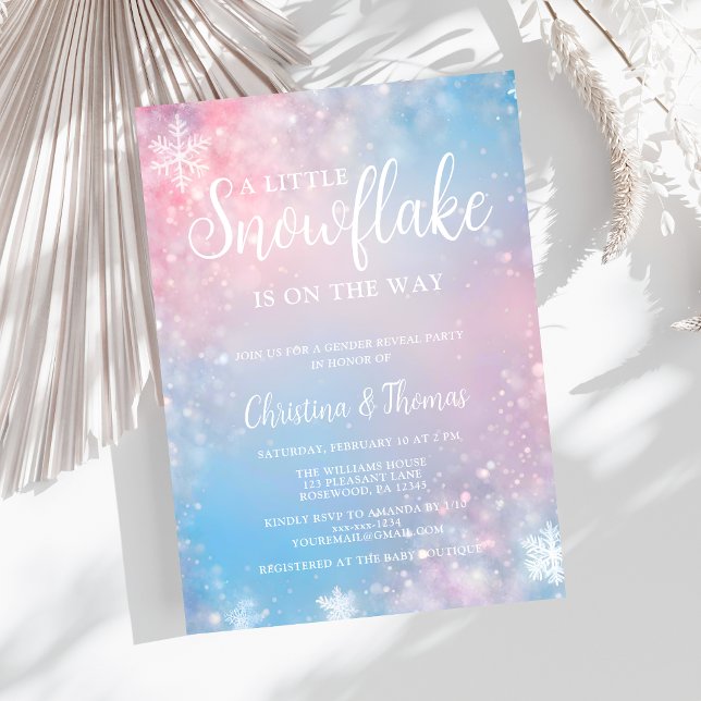 Winter Little Snowflake Baby Shower Invitation (Creator Uploaded)