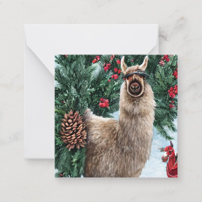 Winter Llama Card (Front)