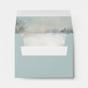 Winter Lodge in the Mountains RSVP Envelope