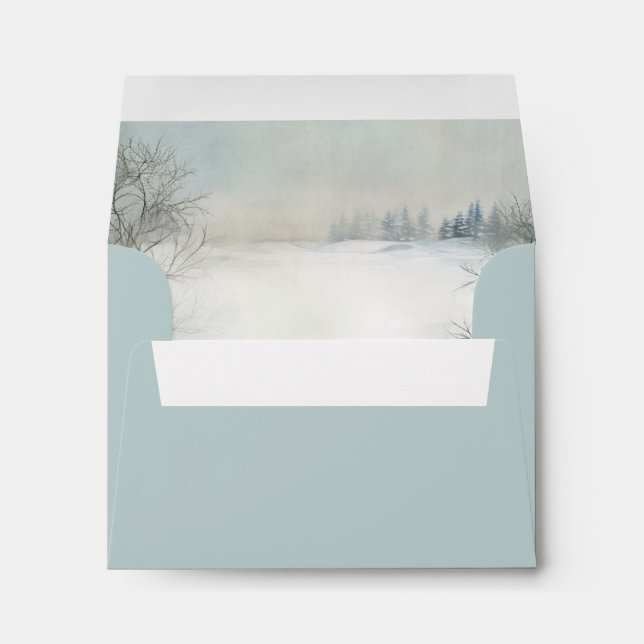 Winter Lodge in the Mountains RSVP Envelope (Back (Bottom))