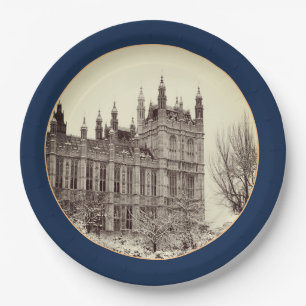Winter London, Parliament, Westminster (Party) UK Paper Plate
