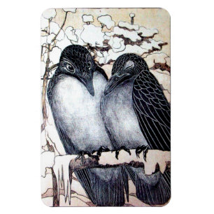 WINTER LOVE BIRDS MAGNET