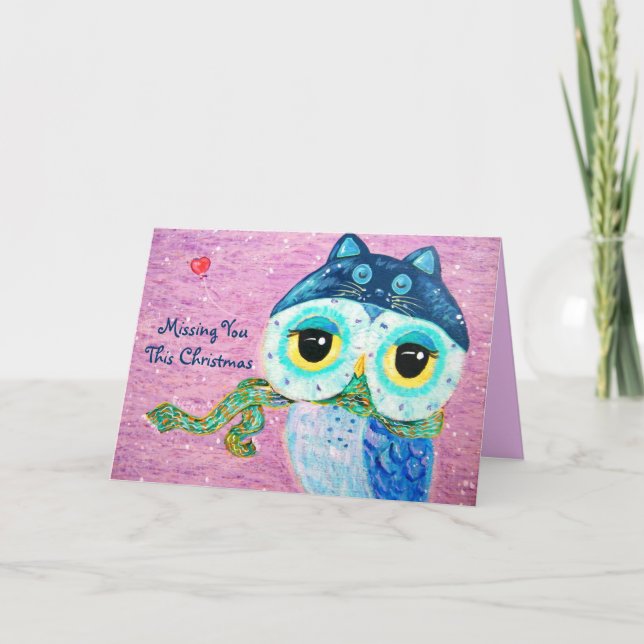 Winter Love -  Missing You  This Christmas Holiday Card (Front)