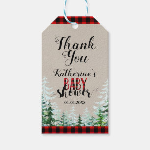 Winter Lumberjack Baby Shower Thank You Gift Tags