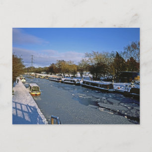 Winter Macclesfield Canal Cheshire England Postcard