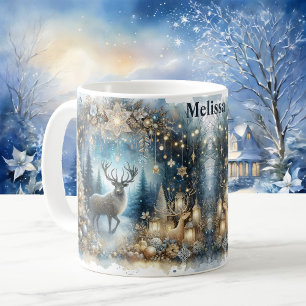 Winter Magic Add Name Buck Deer Christmas Gift Coffee Mug
