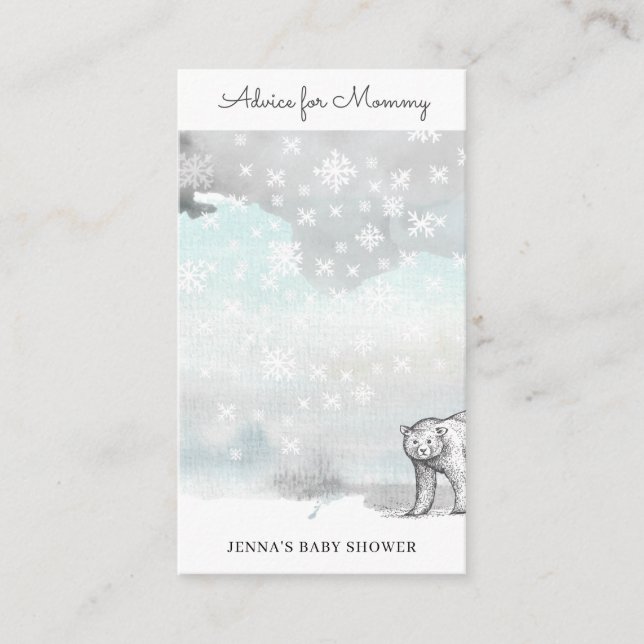 Winter magic | Baby Shower Advice Card (Front)
