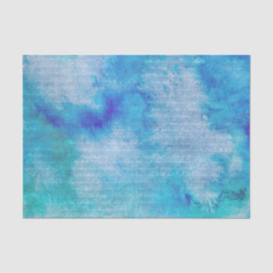 Winter Magic Blue Watercolor Tissue Paper Elegant