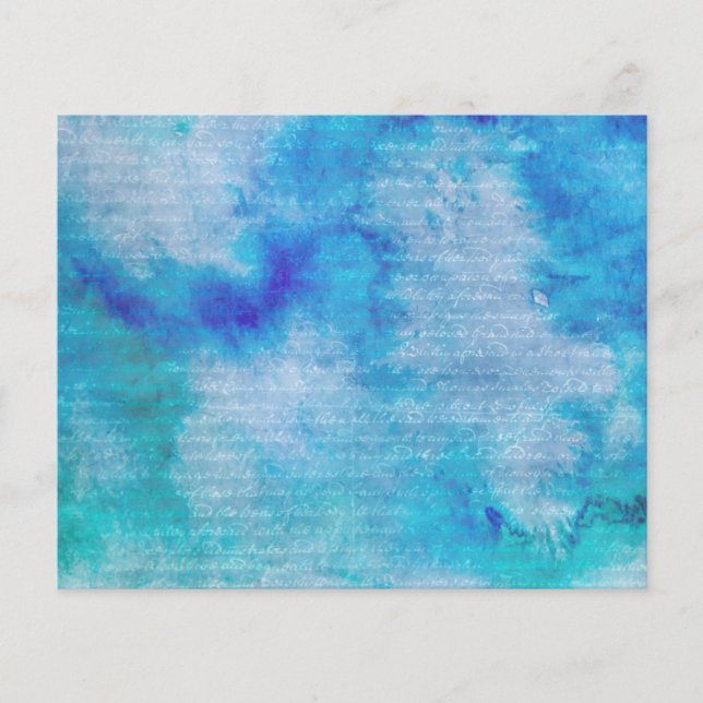 Winter Magic Blue Watercolour Scrapbook Paper  (Front)