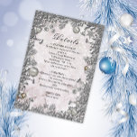 Winter Magic Christmas Wedding Details Enclosure Card<br><div class="desc">A winter wedding is a magical event, and this enclosure card will add to the enchantment. The background of the card is a sparkling white that resembles freshly fallen snow. The personalised text, which contains information for the wedding guests about the wedding day, is enclosed in a decorative frame that...</div>