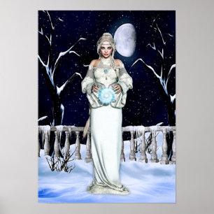 Winter Magic Fantasy Digital Artwork Poster