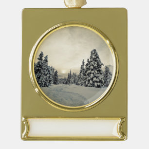 Winter Magic Gold Plated Banner Ornament