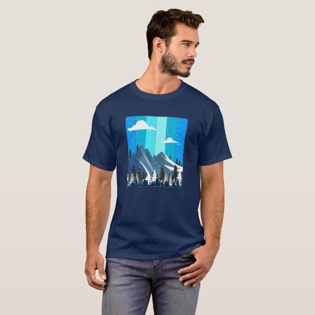 Winter Magic Retro Christmas Vector T-Shirt (Front Full)