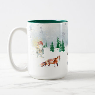 Winter Magical Scandinavian Christmas Two-Tone Coffee Mug