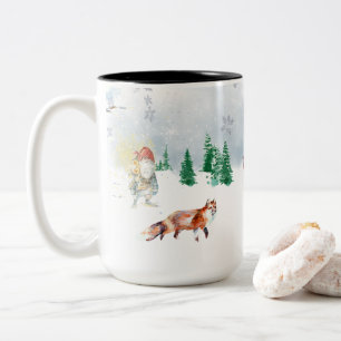 Winter Magical Scandinavian Christmas Two-Tone Coffee Mug