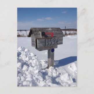 Winter mailbox postcard