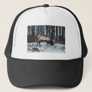 Winter Majesty: Elk in Snow Trucker Cap