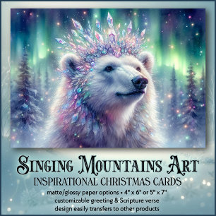 Winter Majesty Polar Bear KJV Bible Christmas Holiday Card