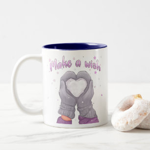 Winter Make A Wish Girly  Two-Tone Coffee Mug