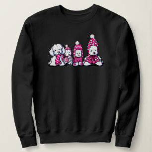 Winter Maltese In Pink Sweatshirt