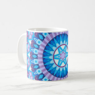 Winter Mandala Blue Geometric Snowflake Cosy Gift Coffee Mug