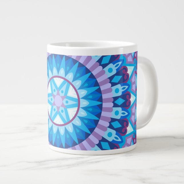 Winter Mandala Large Coffee Mug (Front Right)