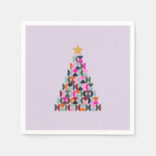 Winter Market 04 Christmas Tree Purple Holiday Napkin